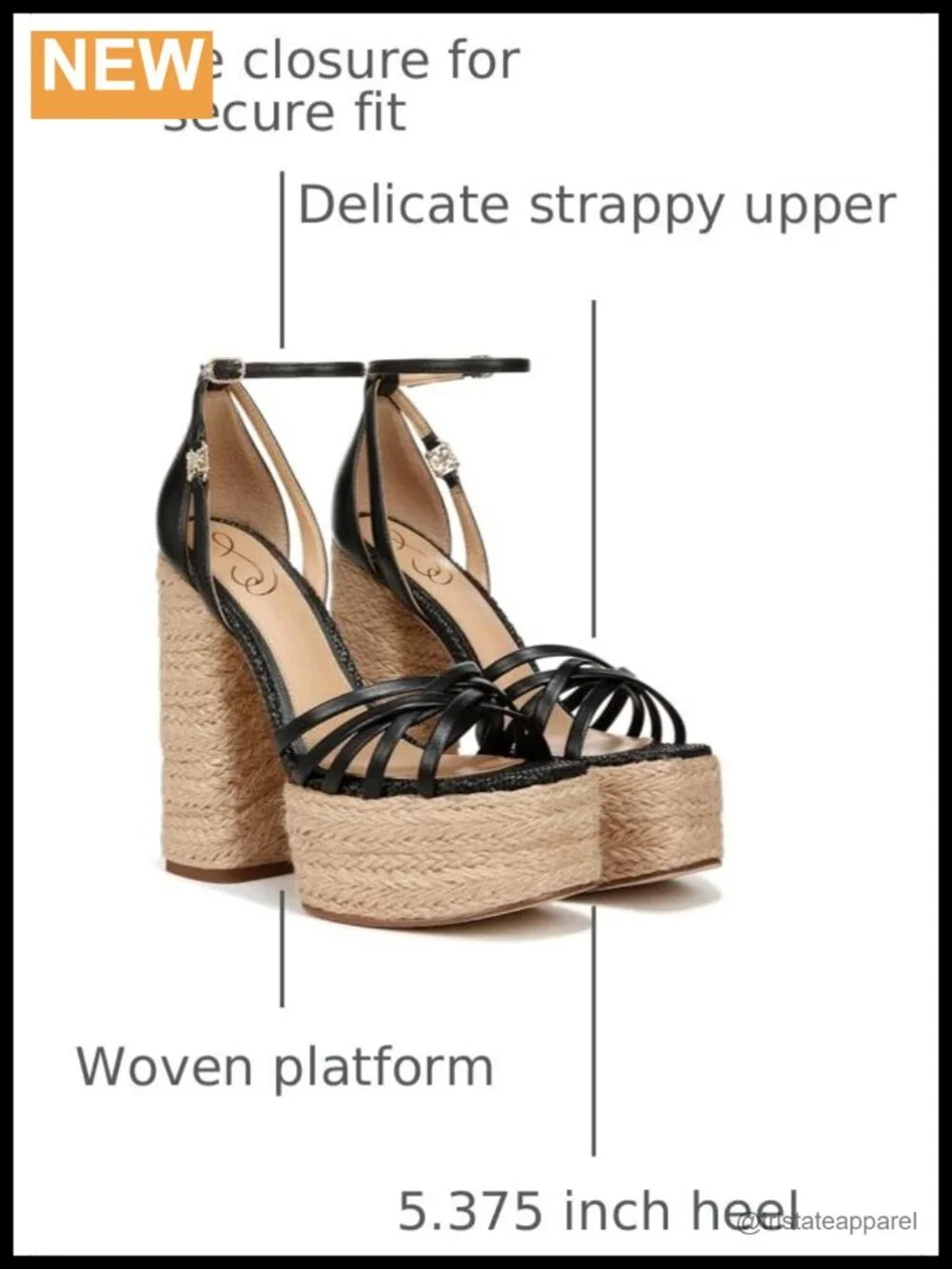 Platform Heeled Sandals Ankle Strap Buckle Leather